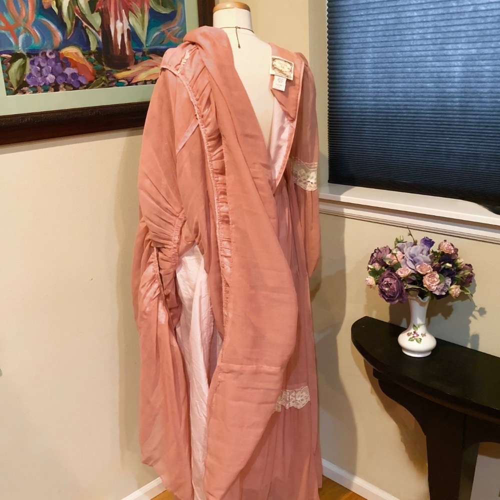 Vtg 70s Gunne Sax Victorian Maxi Prairie Corset Dress Rose Pink - Vtg 9 or S - Picture 11 of 15